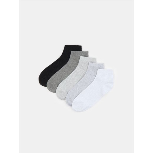 Sinsay - Prążkowane skarpetki 5 pack - biały - id: 343FI-00X - marki Sinsay - 186464066 Sinsay - Prążkowane skarpetki 5 pack - biały ze sklepu Sinsay w kategorii Skarpetki damskie - zdjęcie 186464066