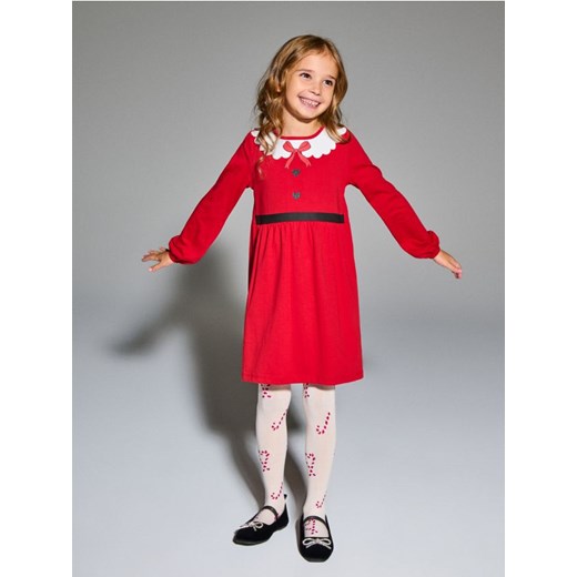 Sinsay - Sukienka z długim rękawem - czerwony ze sklepu Sinsay w kategorii Sukienki dziewczęce - zdjęcie 186464137