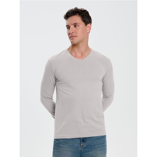 Sinsay - Koszulka z długimi rękawami - beżowy ze sklepu Sinsay w kategorii T-shirty męskie - zdjęcie 186464158