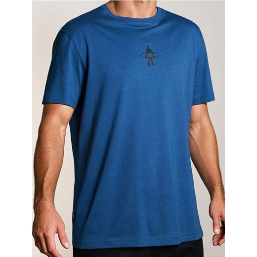 Sinsay - Bawełniana koszulka z nadrukiem na plecach - niebieski ze sklepu Sinsay w kategorii T-shirty męskie - zdjęcie 186464229