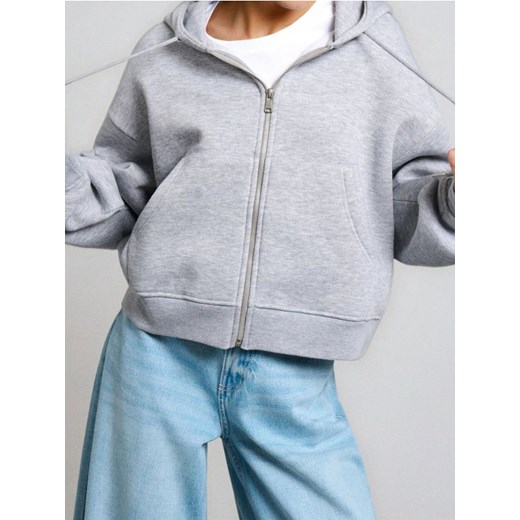 Sinsay - Bluza z kapturem z zapięciem - szary ze sklepu Sinsay w kategorii Bluzy damskie - zdjęcie 186464258