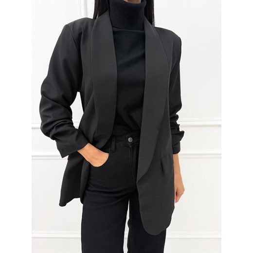 Czarna  Marynarka Oversize ze sklepu ModnaKiecka.pl w kategorii Marynarki damskie - zdjęcie 186464515