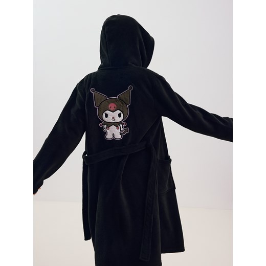 Reserved - Szlafrok z kapturem Kuromi - czarny ze sklepu Reserved w kategorii Szlafroki dziecięce - zdjęcie 186464648