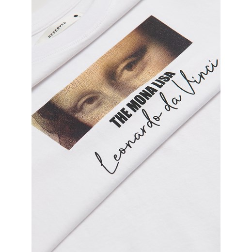 Reserved - T-shirt z nadrukiem - biały Reserved XS Reserved