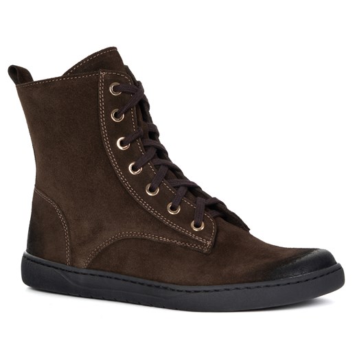 Buty damskie barefoot zimowe skórzane Olivier Liv 1303 ocieplane brązowe ze sklepu butyolivier w kategorii Półbuty damskie - zdjęcie 186465016