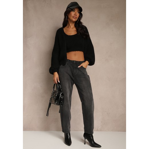 Szare Jeansy Mom Fit High Waist Ralima ze sklepu renee.pl w kategorii Jeansy damskie - zdjęcie 186465569