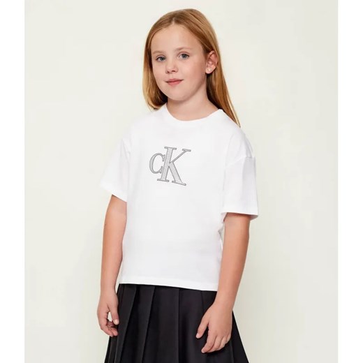 Calvin Klein Jeans T-shirt | Regular Fit ze sklepu Gomez Fashion Store w kategorii Bluzki dziewczęce - zdjęcie 186466489