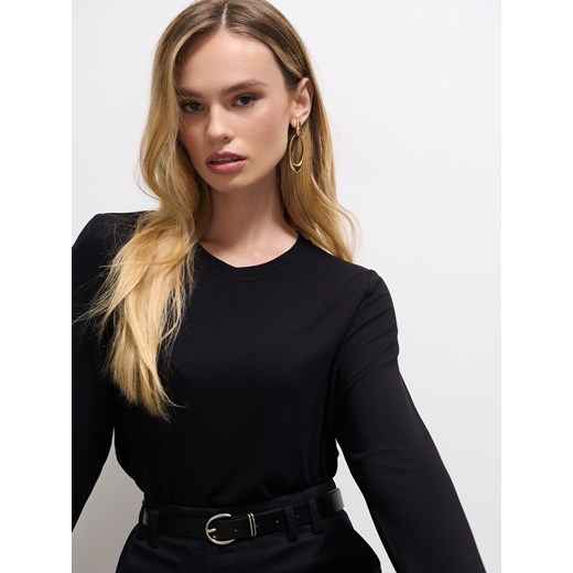 Mohito - Czarny longsleeve - czarny ze sklepu Mohito w kategorii Bluzki damskie - zdjęcie 186469898
