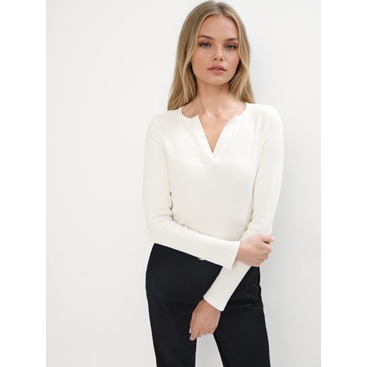 Mohito - Longsleeve - kremowy ze sklepu Mohito w kategorii Bluzki damskie - zdjęcie 186469968