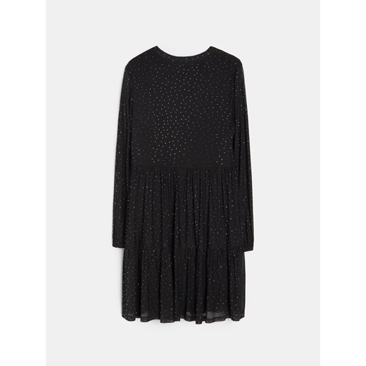 Sinsay - Sukienka mini z efektem stopniowania w kropki - czarny Sinsay XXL Sinsay