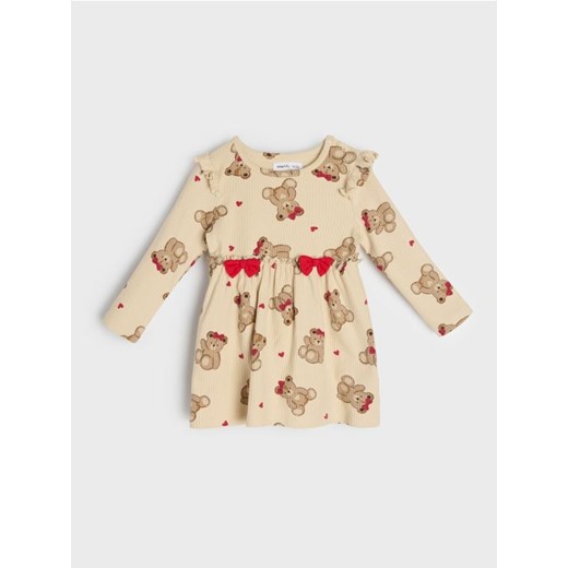 Sinsay - Sukienka w misie z kokardkami - kremowy ze sklepu Sinsay w kategorii Sukienki niemowlęce - zdjęcie 186471987