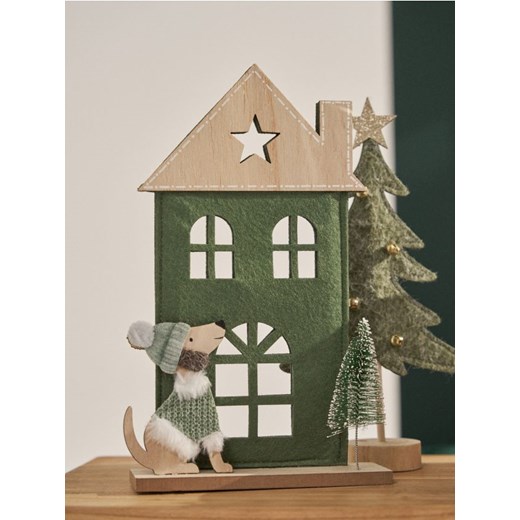 Sinsay - Dekoracja świąteczna w kształcie domku - zielony Sinsay One Size Sinsay