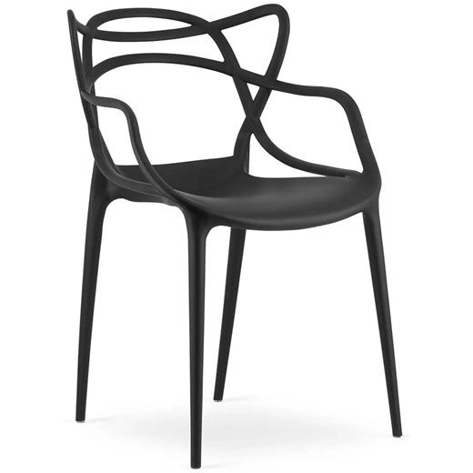 Czarne krzesło minimalistyczne do stołu L3-H41 - id: 29837 - marki Elior - 186472187 Czarne krzesło minimalistyczne do stołu L3-H41 ze sklepu Edinos.pl w kategorii Krzesła - zdjęcie 186472187