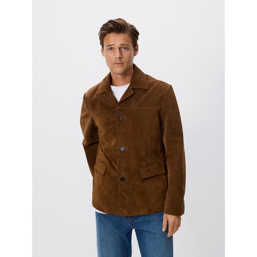Reserved - Zamszowa kurtka - brązowy ze sklepu Reserved w kategorii Kurtki męskie - zdjęcie 186473878