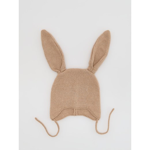 Reserved - Wiązana czapka z uszami - brązowy ze sklepu Reserved w kategorii Czapki dziecięce - zdjęcie 186473937