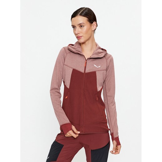 Salewa Bluza Puez Hybrid Pl 27389 Bordowy Regular Fit ze sklepu MODIVO w kategorii Bluzy damskie - zdjęcie 186475047