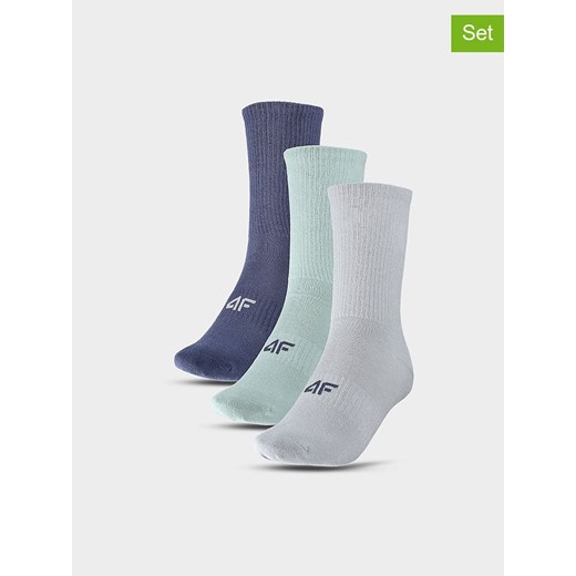4F Skarpety (3 pary) w kolorze granatowym, miętowym i szarym 43-46 Limango Polska okazyjna cena