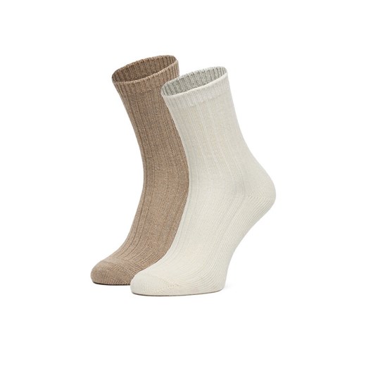 Skarpety długie Nine West CEO_AS_NW_08_W_AW25 (2 PACK) Écru ze sklepu eobuwie.pl w kategorii Skarpetki damskie - zdjęcie 186478219