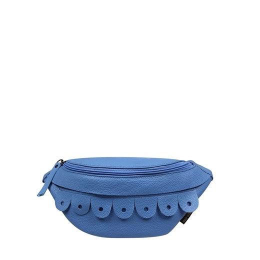 niebieska nerka  damska skórzana z wymiennymi wstawakami dopinanymi ze sklepu Słoń Torbalski w kategorii Nerki - zdjęcie 186479068