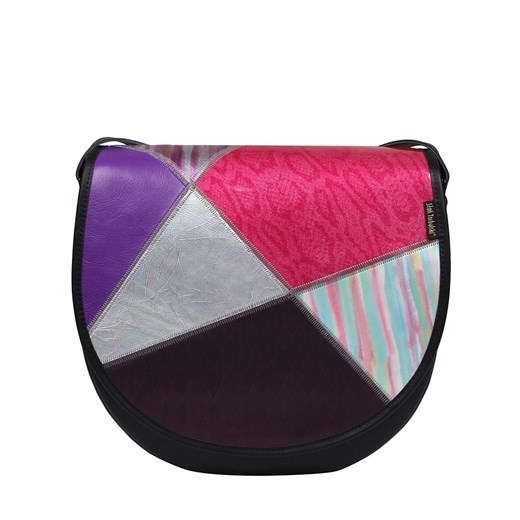 czarno fioletowa   torebka  damska skórzana listonoszka na ramię  Zuza ze sklepu Słoń Torbalski w kategorii Listonoszki - zdjęcie 186479086