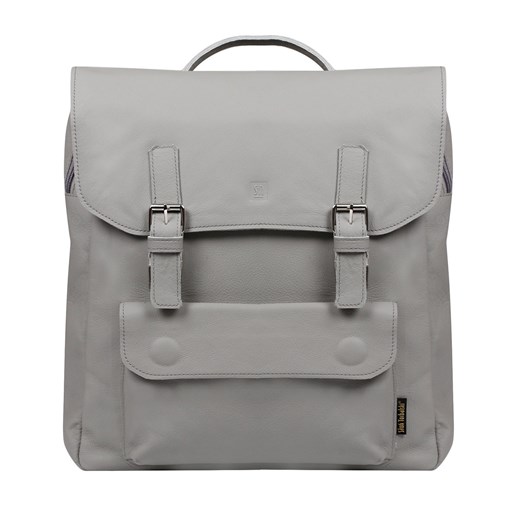 popielaty plecak skórzany Teofila - id: 49257 - marki Słoń Torbalski - 186479087 popielaty plecak skórzany Teofila ze sklepu Słoń Torbalski w kategorii Plecaki - zdjęcie 186479087