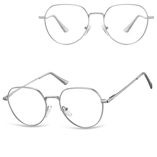 Okulary zerówki lenonki oprawki korekcyjne medium M294A srebrne ze sklepu Stylion w kategorii Okulary zerówki damskie - zdjęcie 186479447