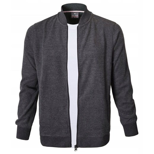 Wygodna, Rozpinana Bawełniana Bluza - Pako Jeans - Grafit  SWPJNSbluzaEMERISgf ze sklepu JegoSzafa.pl w kategorii Bluzy męskie - zdjęcie 186480075