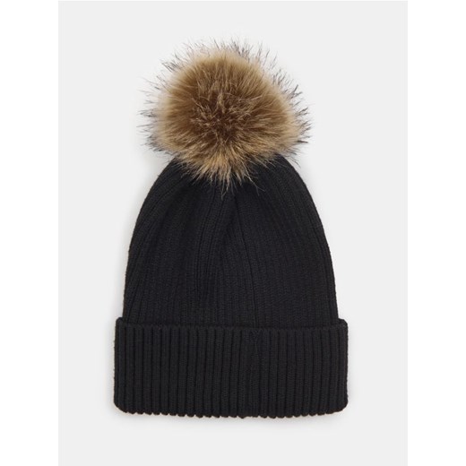 Sinsay - Prążkowana czapka beanie - czarny ze sklepu Sinsay w kategorii Czapki zimowe damskie - zdjęcie 186480579