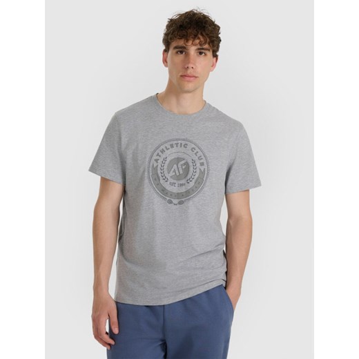 Męski t-shirt z nadrukiem 4F 4FRAW25TTSHM3338 - szary ze sklepu Sportstylestory.com w kategorii T-shirty męskie - zdjęcie 186480768