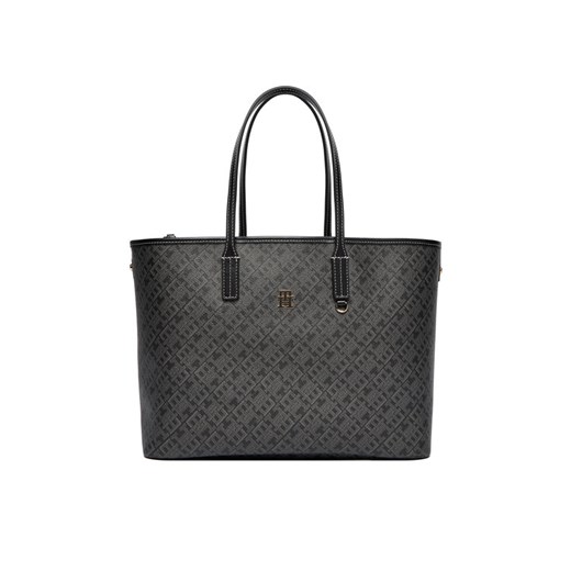 Torebka Tommy Hilfiger Th Monoplay AW0AW17696 Czarny ze sklepu eobuwie.pl w kategorii Torby Shopper bag - zdjęcie 186481316