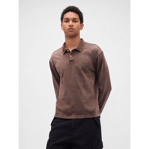 GAP Koszulka polo w kolorze brązowym ze sklepu Limango Polska w kategorii T-shirty męskie - zdjęcie 186482186
