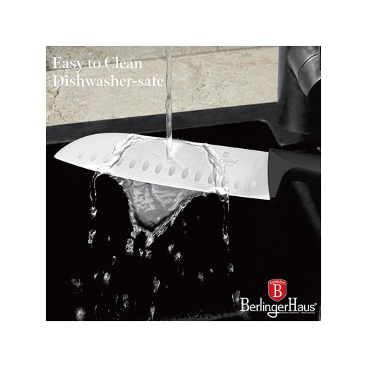 Berlinger Haus Nóż santoku w kolorze czarnym - dł.17,5 cm Berlinger Haus onesize promocyjna cena Limango Polska