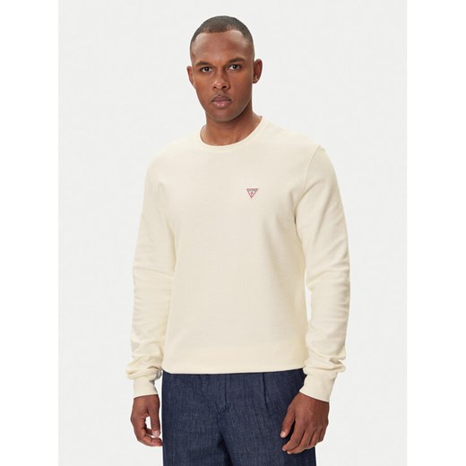 Guess Jeans Longsleeve M4BI77 KCII1 Écru Regular Fit ze sklepu MODIVO w kategorii T-shirty męskie - zdjęcie 186484146