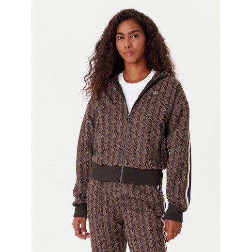 Lacoste Bluza SF7606 Brązowy Regular Fit ze sklepu MODIVO w kategorii Bluzy damskie - zdjęcie 186484197