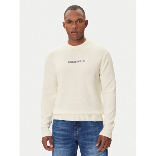Guess Jeans Sweter M4BR31 Z3HM1 Écru Regular Fit ze sklepu MODIVO w kategorii Swetry męskie - zdjęcie 186484205