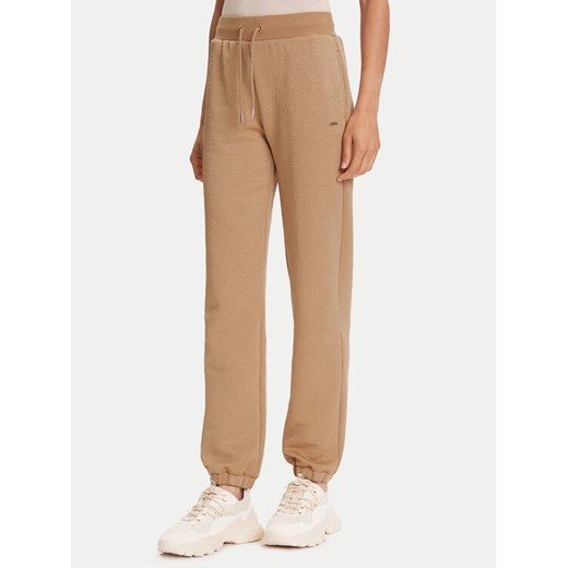Guess Spodnie dresowe V5YB06 KBSL2 Beżowy Regular Fit ze sklepu MODIVO w kategorii Spodnie damskie - zdjęcie 186484245