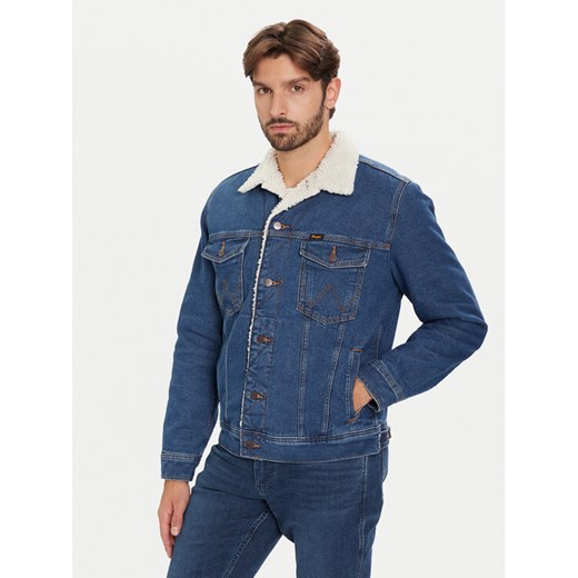 Wrangler Kurtka jeansowa Sherpa Classic 112371440 Niebieski Regular Fit ze sklepu MODIVO w kategorii Kurtki męskie - zdjęcie 186484316