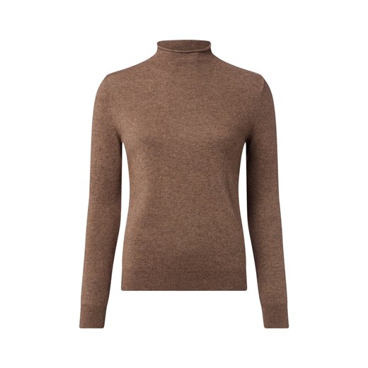 IPURI Wełniany sweter damski z zawartością merynosów Kobiety drobna dzianina brązowy marmurkowy ze sklepu vangraaf w kategorii Swetry damskie - zdjęcie 186485737