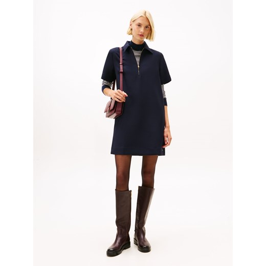 Tommy Hilfiger Sukienka damska shift Kobiety Sztuczne włókno granatowy jednolity ze sklepu vangraaf w kategorii Sukienki - zdjęcie 186485776