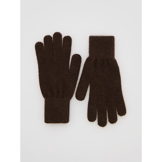 Reserved - Gładkie rękawiczki - brązowy ze sklepu Reserved w kategorii Rękawiczki damskie - zdjęcie 186487509