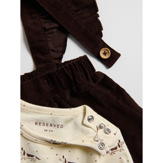 Reserved - Bawełniany komplet z opaską - brązowy Reserved 80 (9-12 m.) Reserved