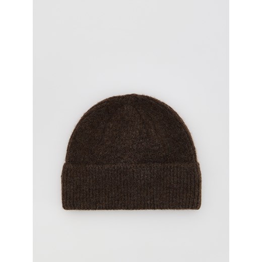 Reserved - Czapka beanie - ciemnobrązowy ze sklepu Reserved w kategorii Czapki zimowe damskie - zdjęcie 186487699