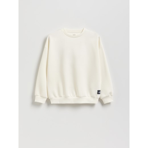 Reserved - Bluza oversize z nadrukiem - złamana biel ze sklepu Reserved w kategorii Bluzy chłopięce - zdjęcie 186488029