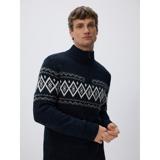 Reserved - Sweter z golfem - granatowy - id: 939GC-59P - marki Reserved - 186488088 Reserved - Sweter z golfem - granatowy ze sklepu Reserved w kategorii Swetry męskie - zdjęcie 186488088