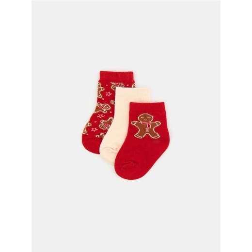 Sinsay - Skarpetki niemowlęce z motywem świątecznym 3 pack - czerwony - id: 977FZ-33X - marki Sinsay - 186488896 Sinsay - Skarpetki niemowlęce z motywem świątecznym 3 pack - czerwony ze sklepu Sinsay w kategorii Skarpetki dziecięce - zdjęcie 186488896