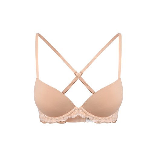 Calvin Klein Damski biustonosz push-up - usztywniany - Demi Kobiety Sztuczne włókno beżowy jednolity ze sklepu vangraaf w kategorii Biustonosze - zdjęcie 186488909
