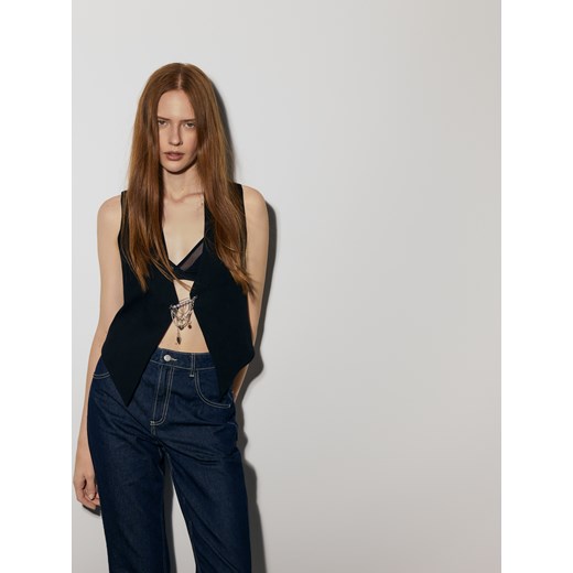 Reserved - Kamizelka z aplikacją - czarny ze sklepu Reserved w kategorii Kamizelki damskie - zdjęcie 186489236
