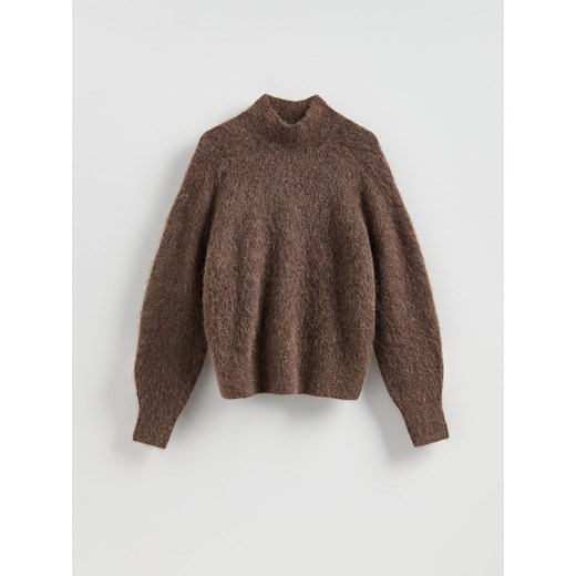 Reserved - Sweter z wełną z alpaki - brązowy ze sklepu Reserved w kategorii Swetry damskie - zdjęcie 186489279