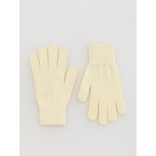 Reserved - Gładkie rękawiczki - złamana biel ze sklepu Reserved w kategorii Rękawiczki damskie - zdjęcie 186489357