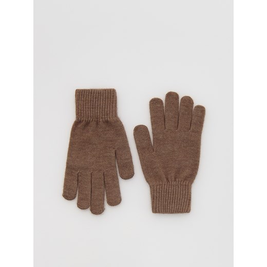 Reserved - Gładkie rękawiczki - ciemnobrązowy ze sklepu Reserved w kategorii Rękawiczki damskie - zdjęcie 186489358